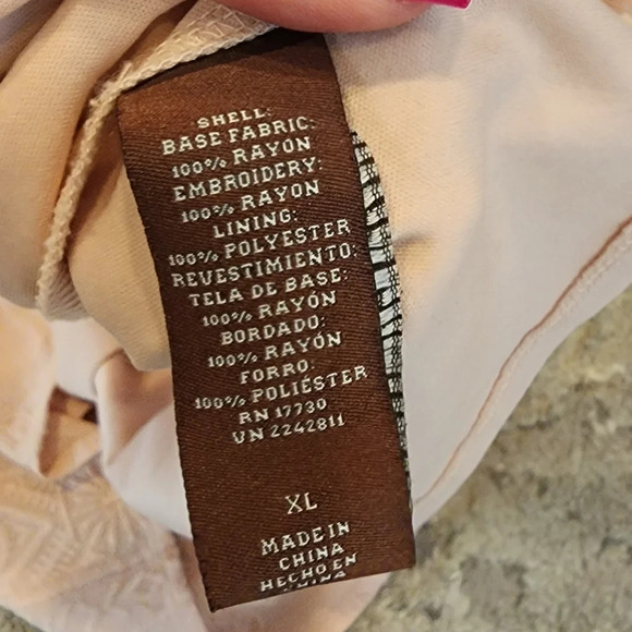 Knox Rose Pink embroidered sleeveless dress. Size XL. Rayon. - Picture 15 of 16